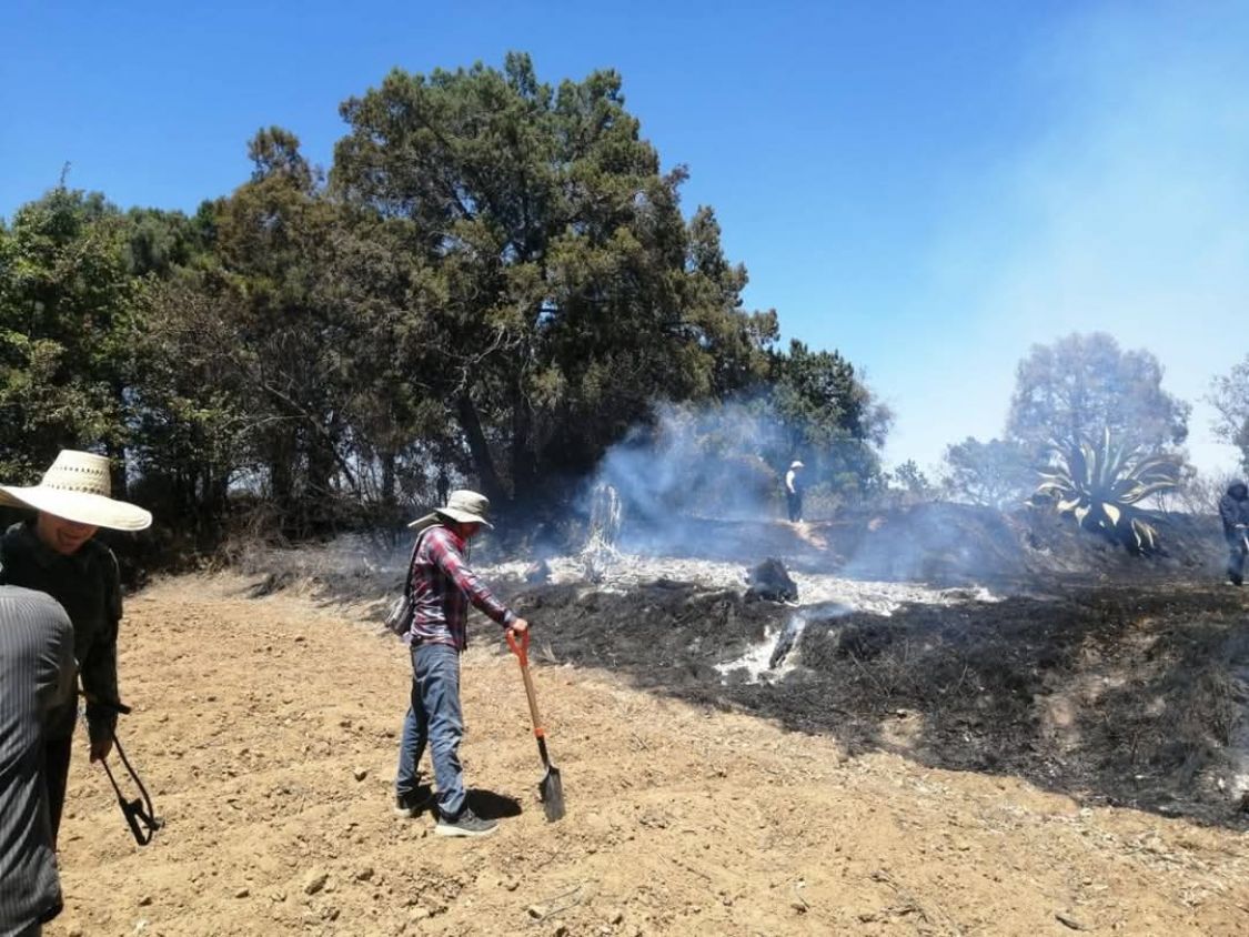 Continua activo incendio en Totolac, suman 63 siniestros en lo que va del año