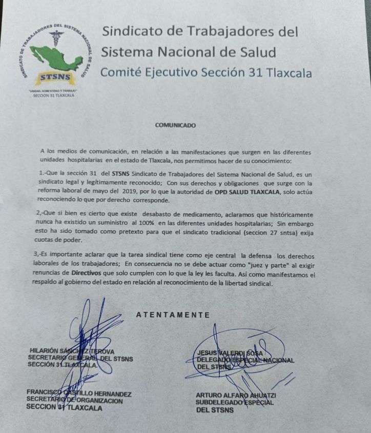 Crece tensión en salud en Tlaxcala: acusan uso político de protestas