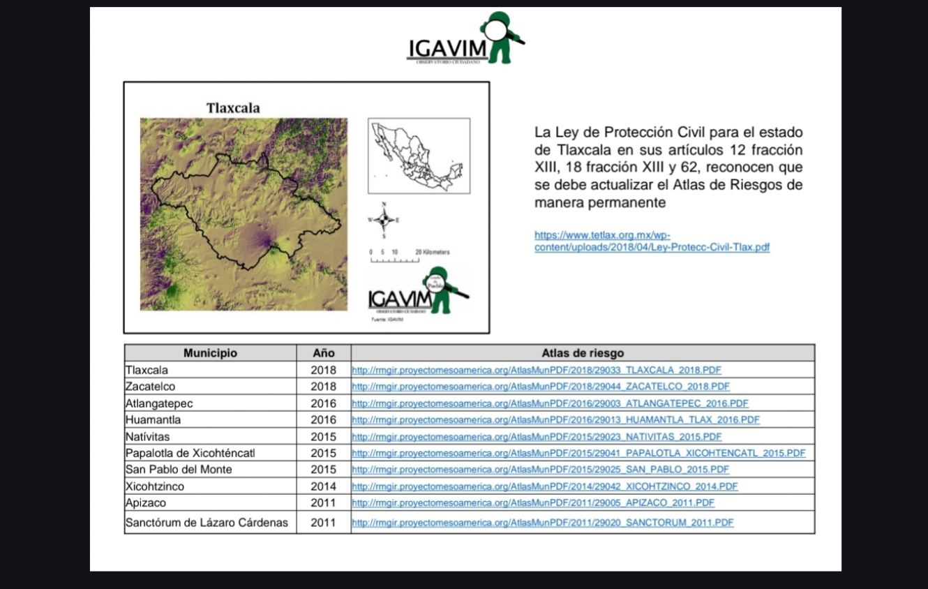 Detecta IGAVIM deficiencias en Atlas de Riesgos; 50 municipios incumplen con Ley