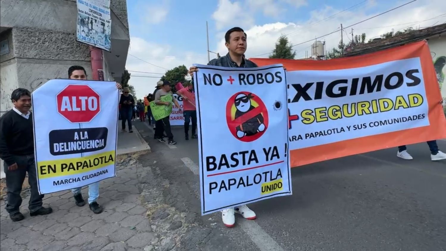 Marcha por la Paz en Papalotla: comerciantes se pronuncian contra ola de delincuencia