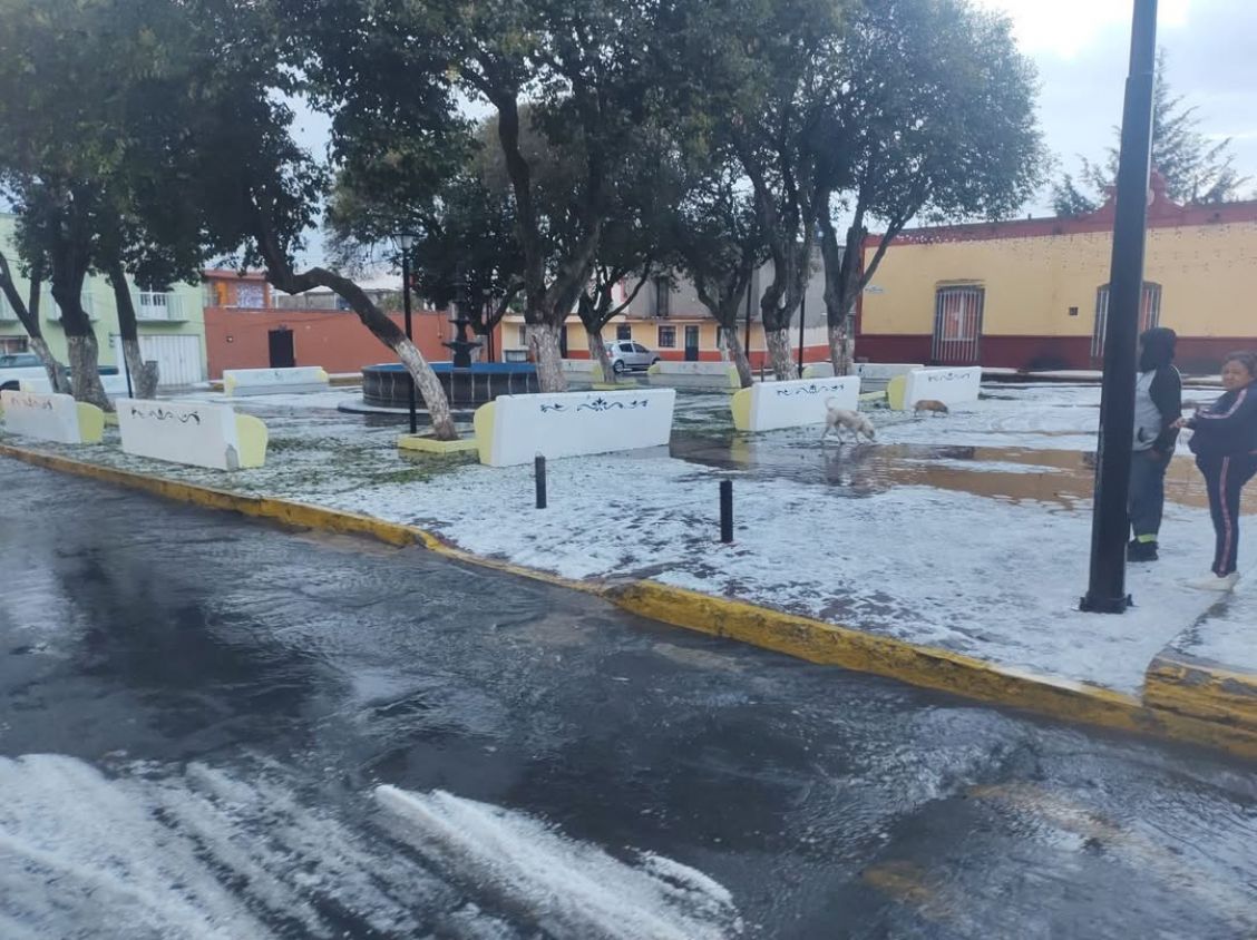 Sorprende granizada atípica a Huamantla tras intensa tromba 