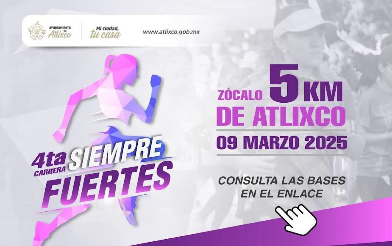 Atlixco celebra la 5ª Carrera Siempre Fuertes en honor a las mujeres