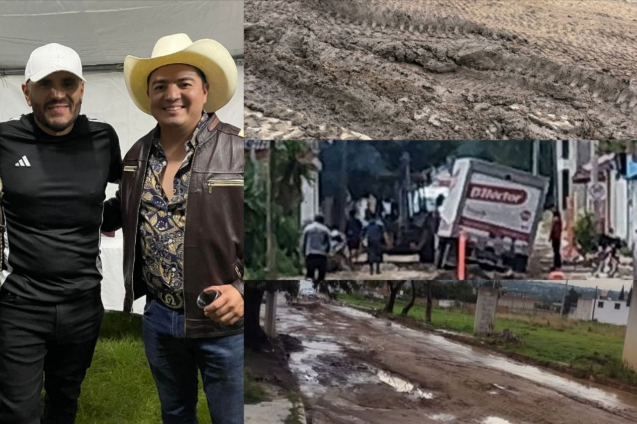 Mientras falta obra en Santa Cruz Tlaxcala, alcalde posa con El Kommander