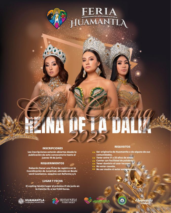 Huamantla lanza convocatoria para elegir a la Reina de la Dalia 2025