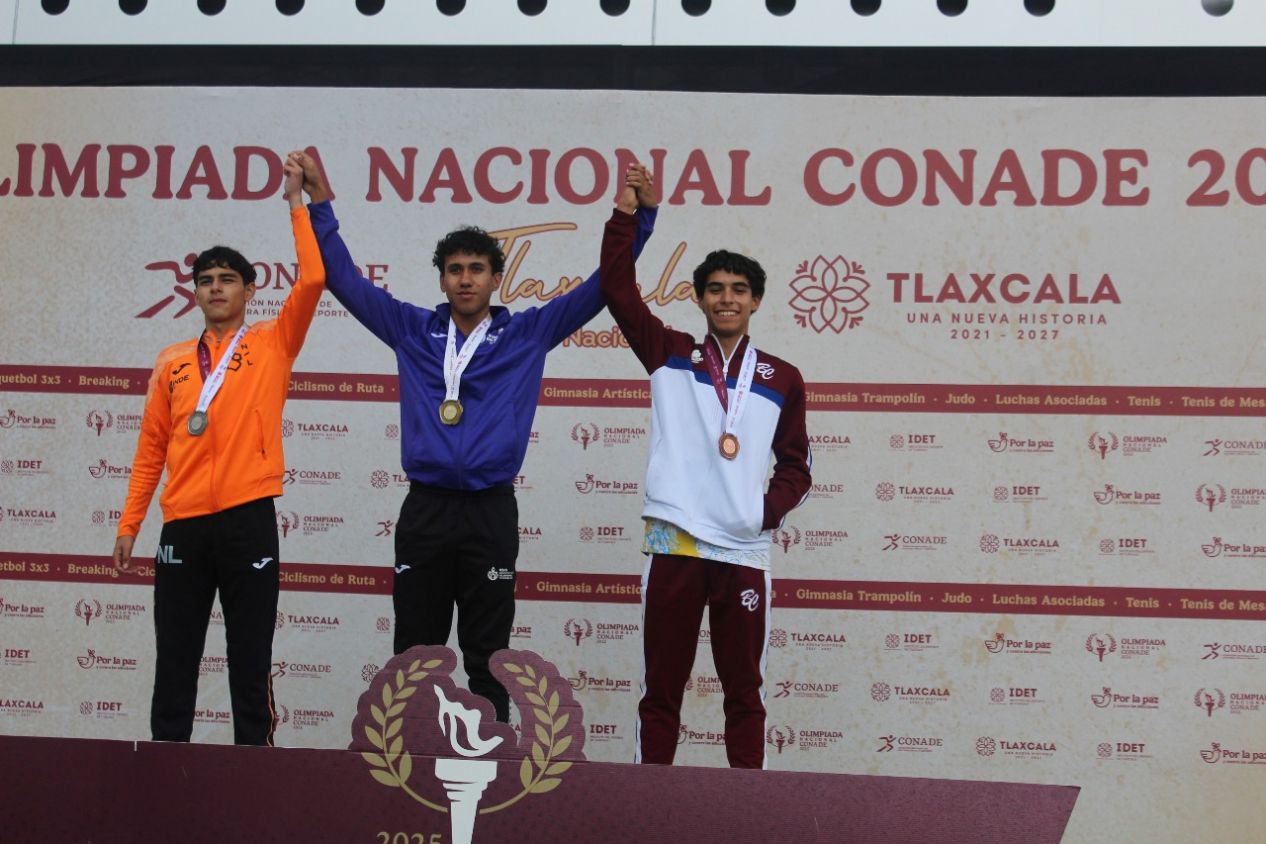 Eliecer González rompe récord en 150 m planos en Olimpiada Nacional Tlaxcala 2025
