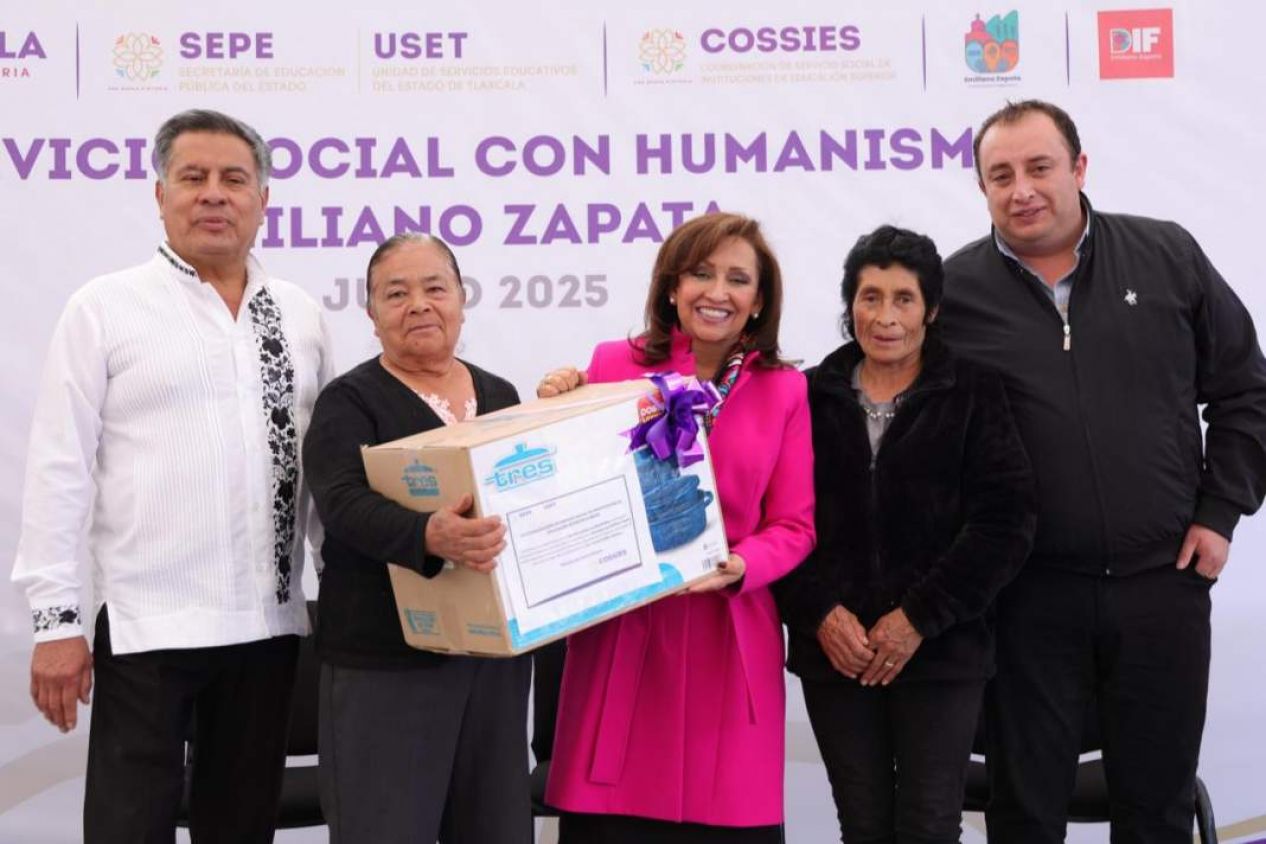 Estudiantes y gobierno de Tlaxcala apoyan a familias de Emiliano Zapata