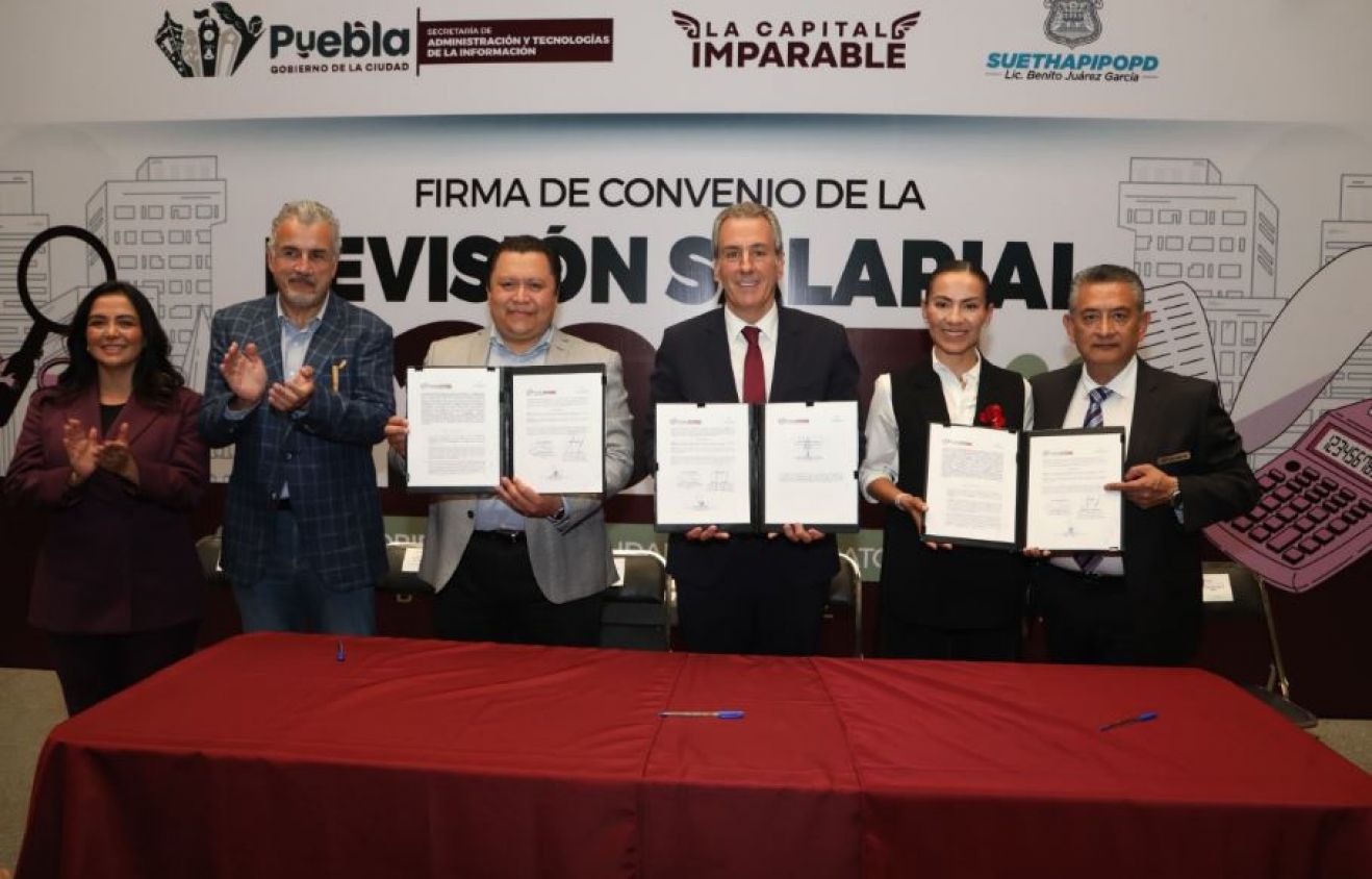 Firman Convenio Salarial 2025 para mejorar condiciones laborales en Puebla