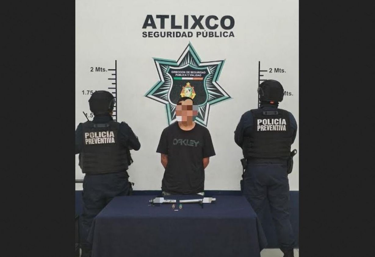 Detienen a joven con arma hechiza en Atlixco