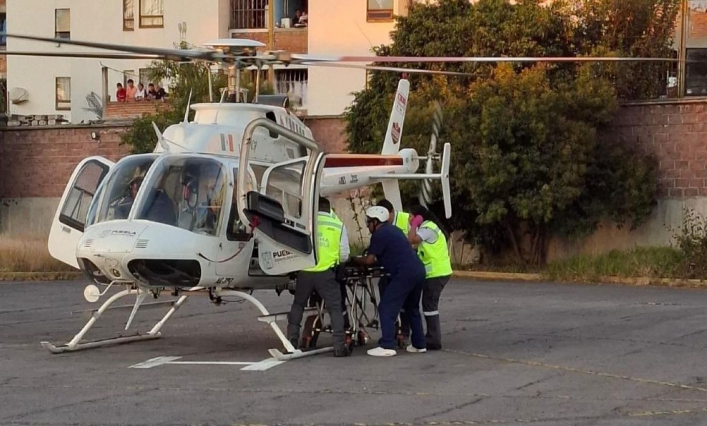 Traslado aéreo por emergencia en Ciudad Serdán