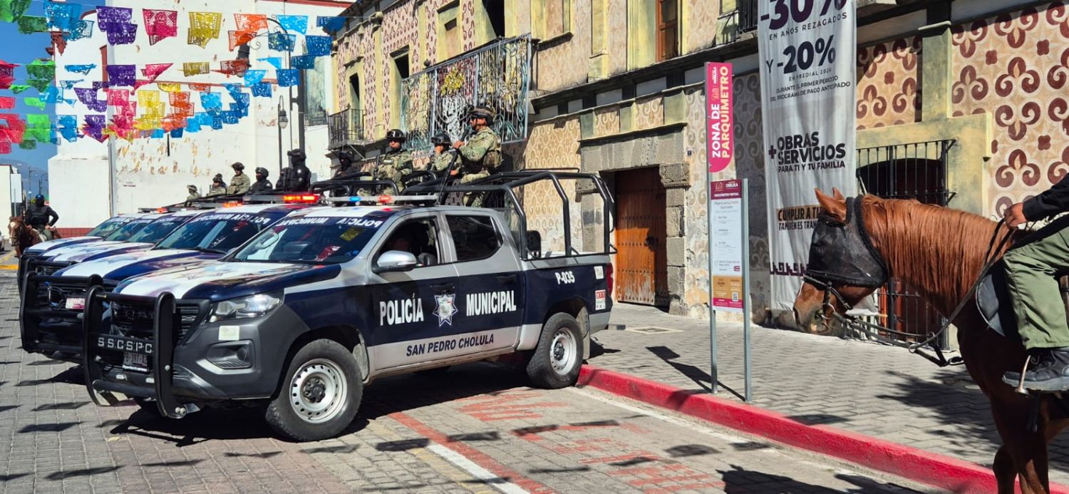 San Pedro Cholula refuerza la seguridad por el Buen Fin 2025: despliegan operativo con apoyo de Marina y policía estatal