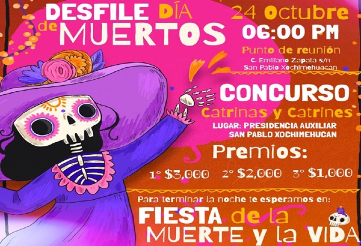 San Pablo Xochimehuacan celebrará con desfile y concurso de catrinas el Día de Muertos