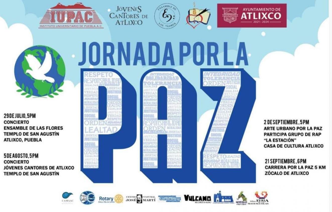 Conmemora Atlixco el Día Internacional de la Paz con actividades artísticas, culturales y deportivas