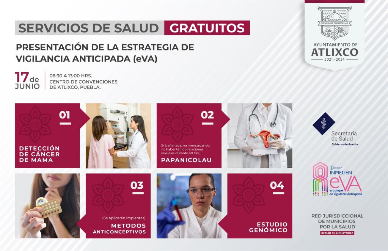 Arrancará en Atlixco estrategia de salud “eVA”, un nuevo modelo de prevención del que será sede