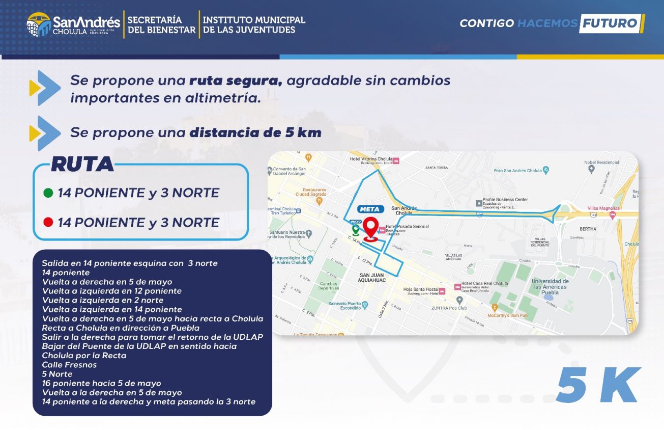San Andrés Cholula y Puebla capital invitan a la “Carrera de la Juventud 2023”