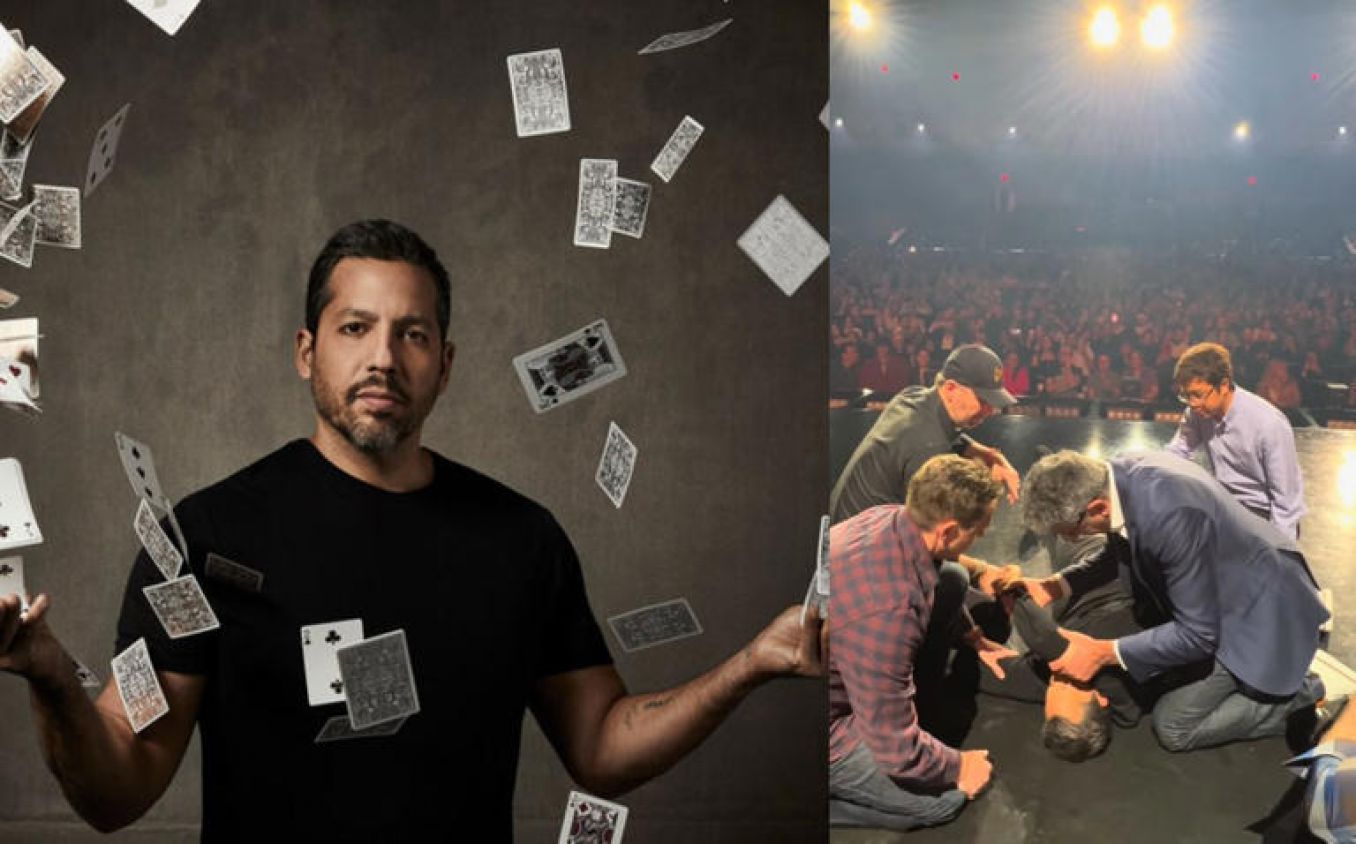Ilusionista David Blaine cae de 24 metros de altura en pleno show, continua su show con lesión en el hombro (Vídeo)