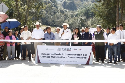 Sergio Salomón impulsa progreso con obras viales en la Sierra Norte de Puebla