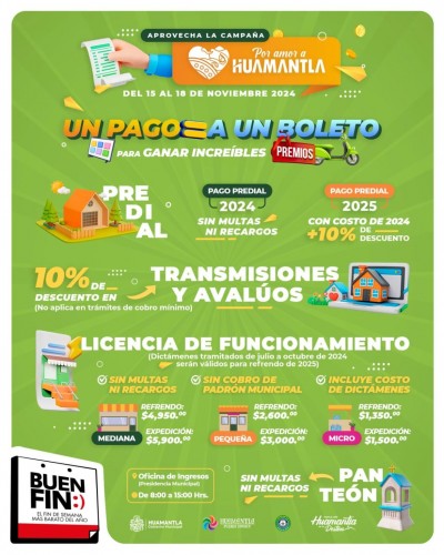 Aprovecha descuentos y participa en la rifa del "Buen Fin" en Huamantla