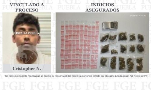 Detienen a Cristopher N. en Tehuacán con metanfetamina y marihuana