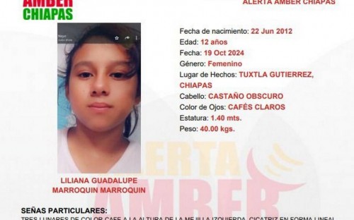 Hallan sin vida a Liliana Guadalupe, niña de 12 años desaparecida en Tuxtla Gutiérrez