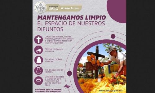 Atlixco emite recomendaciones para un Día de Muertos seguro y saludable