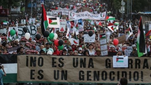 Protesta en Ciudad de México contra el “genocidio sionista” en apoyo a Palestina