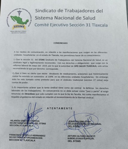 Crece tensión en salud en Tlaxcala: acusan uso político de protestas