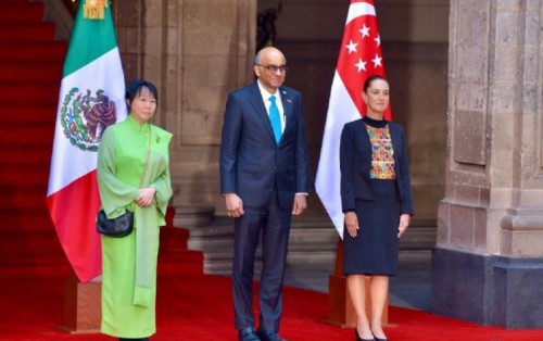 Encuentro histórico en Palacio Nacional: México recibe a Singapur