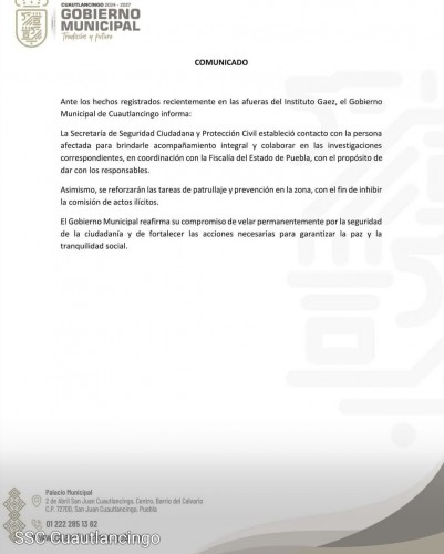 Madre e hija son despojadas de su camioneta en violento asalto; Cuautlancingo refuerza vigilancia en la zona