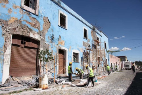Supervisan avance en restauración del Centro Histórico para preservar la identidad de Puebla
