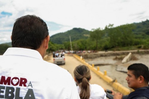 Refuerzo del muro de contención en Pantepec