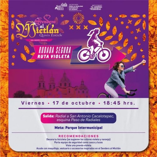 San Andrés Cholula invita a la “Rodada Segura: Ruta Violeta”