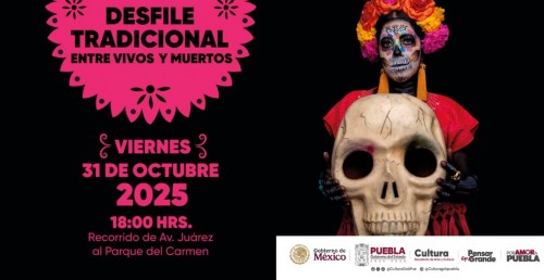Desfile “Entre Vivos y Muertos 2025” en Puebla