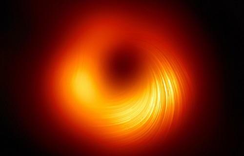 Revelan una nueva imagen del agujero negro M87 con sus campos magnéticos