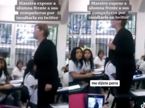 Maestra llora y confronta a alumna por llamarla insultarla (Vídeo)