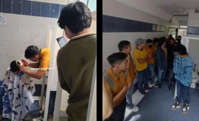 Joven emprende barbería en el baño de su escuela; compañeros hacen fila, hecho se hace viral (Vídeo)