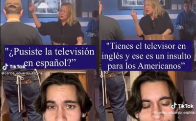 Mujer en EU discrimina a dueño de un local por tener televisión en español (Vídeo)
