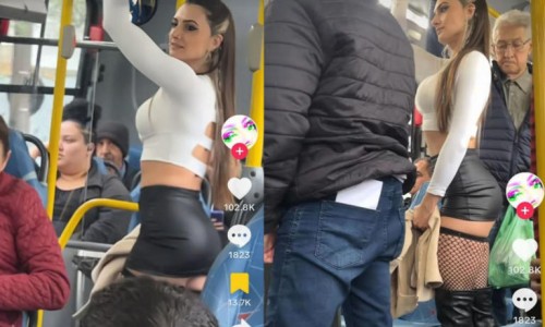 Modelo se hace viral por un simple viaje en transporte público (Vídeo)