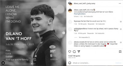 Checo Pérez pidió más seguridad tras la trágica muerte del piloto de 18 años Dilano Van’t Hoff (Vídeo)
