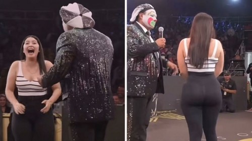 Mujer se roba el show al payaso “Brincos Dieras” con su belleza y sensual baile (Vídeo)