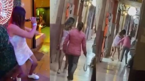 Adolescente escapa de su casa y su mamá la saca de un bar a cinturonazos, acción genera debate (Vídeo)