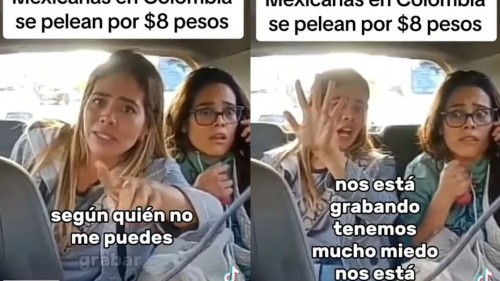 Mexicanas en Colombia se pelean con un taxista por cobrarles $2000; eran $8 pesos mexicanos (Vídeo)