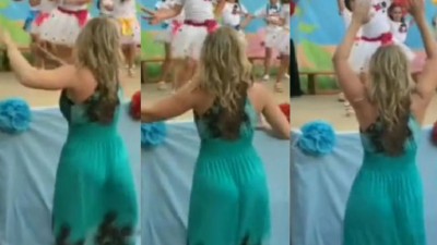 Sujeto graba baile durante festival escolar, pero atención se fijó en la maestra y no en su hija (Vídeo)