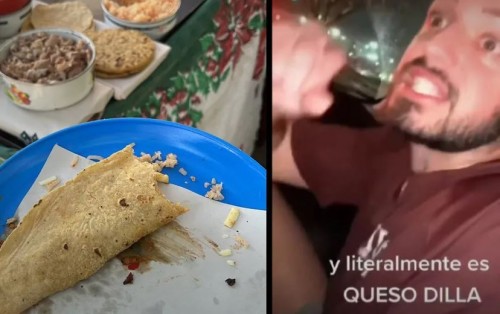 Turista no entiende porque existen quesadillas sin queso en CDMX; divide opiniones en redes