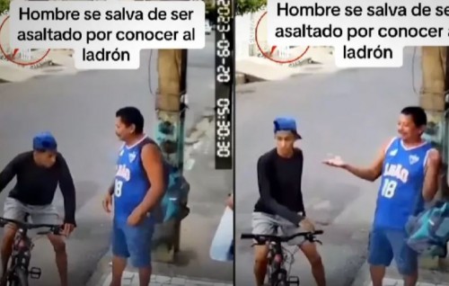 Hombre se salva de ser robado por reconocer al asaltante, curioso momento se hace viral