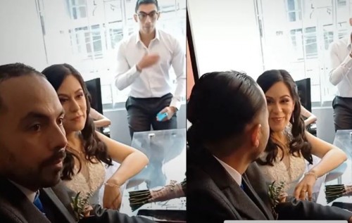 Novia pide "un tiempo" en plena boda civil; desata críticas por su decisión (Vídeo)