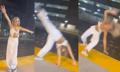 Captan el momento en que joven cae a las vías del metro por grabar un clip para redes sociales (Vídeo)