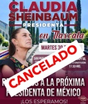 Claudia Sheinbaum cancela visita a Tlaxcala