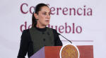 Foto: Cortesía Claudia Sheinbaum durante la conferencia mañanera en Palacio Nacional.