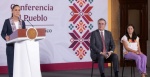 Foto: Cortesía Claudia Sheinbaum durante una conferencia sobre el T-MEC.