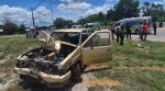 Foto: Cortesía Monjes caminaban por una carretera antes del accidente en Tailandia.